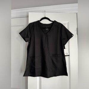 Women’s Beyond Scrubs BNWT Size M Black Scrub Shirt (Nursing, Medical, Dentist,)